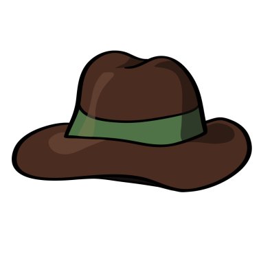 Beyaz izole vektör fedora şapka