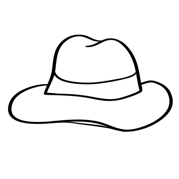 Chapéu fedora vetorial isolado sobre branco — Vetor de Stock