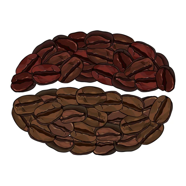 Έννοια αγάπης κόκκους καφέ — Διανυσματικό Αρχείο