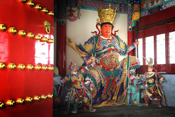 Der chinesische Gott "guan yu" im Tempel von Shangri-la, China — Stockfoto