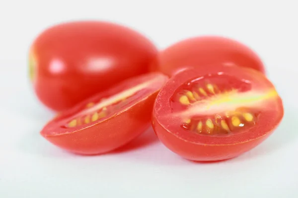 Roma Tomatoes on white background, macro — Stock Photo, Image