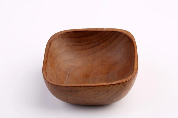 Wooden bowl made by Teak isolated on white background — Stock Photo, Image