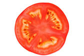 Cool čerstvé plátky rajčat izolovaných na bílém pozadí