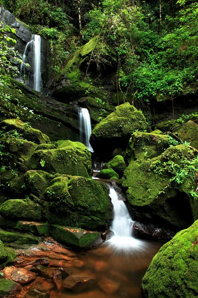 Beautiful stream at Moss waterfall, Phu Soi Dao National Park, U — Stock Photo, Image