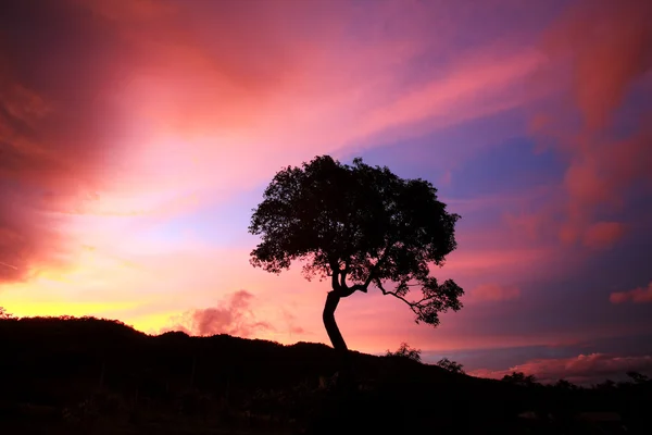 Beautiful sunset and cloud after rain with twilight and mountain