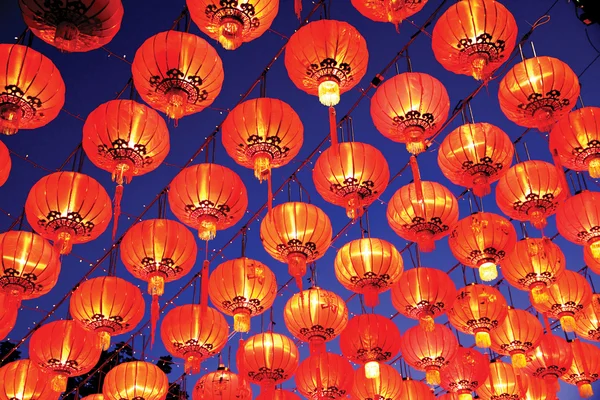 泰式红灯笼现场展出中国新的一年清迈, — 图库照片