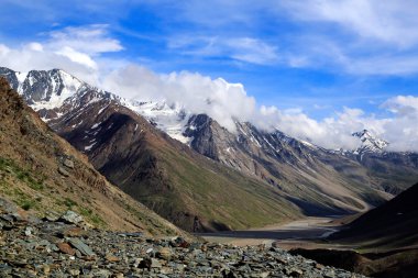 High mountain valley and rock field  in Northern India