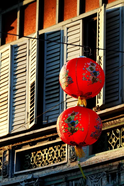 红色中国的古典建筑中葡体系结构 — 图库照片