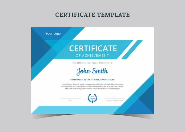 Modèle Certificat Appréciation Modèle Certificat Achèvement — Image vectorielle