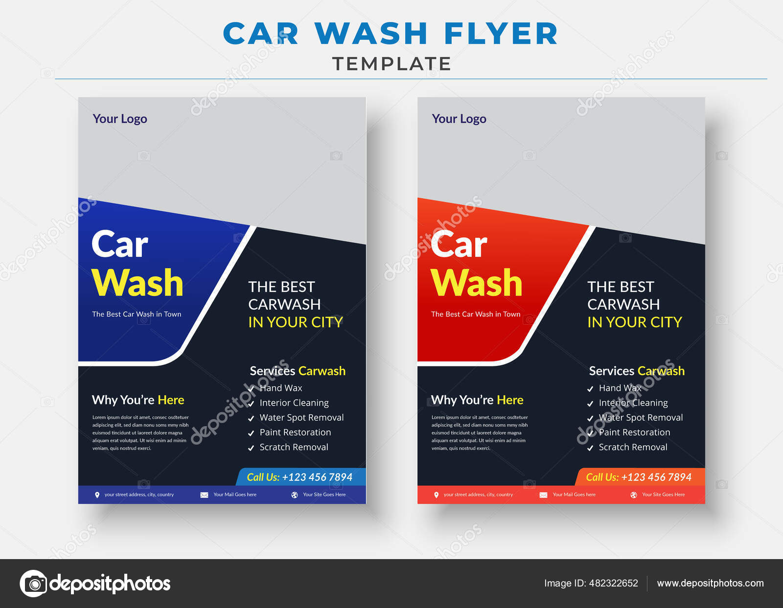 Postagem de mídia social de serviço profissional de lavagem de carros e  modelo de banner da web