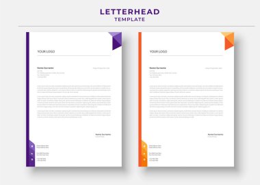 Profesyonel Harf Başlığı Şablonu. Minimalist Letterhead Şablonu. şirket antetli kağıtları