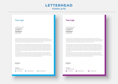 Profesyonel Harf Başlığı Şablonu. Minimalist Letterhead Şablonu. şirket antetli kağıtları