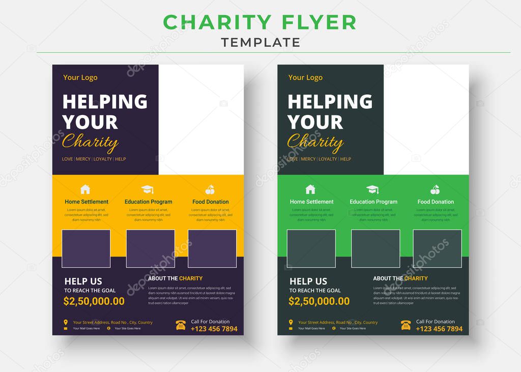 charity flyer design, life charity existence promotion, education program