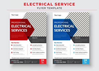 Elektrikçi servis broşürü, profesyonel elektrik hizmeti ve el ilanı