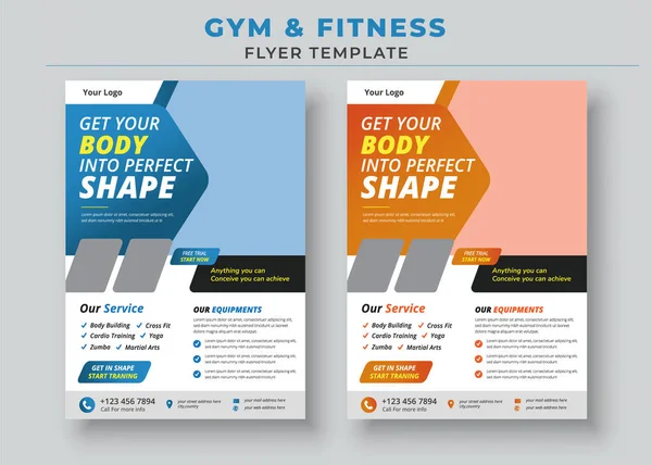 Get Your Body Perfect Shape Gym Flyer — Wektor stockowy