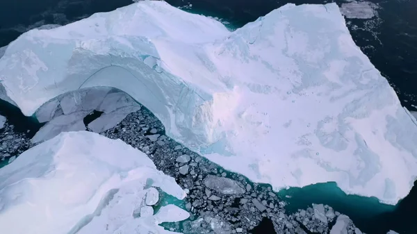 Dura Bela Natureza Das Rochas Gelo Gronelândia Frozen Sea Snowdrifts — Fotografia de Stock