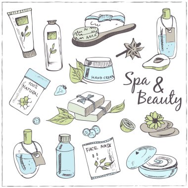 Spa güzellik ve bakım elemanları.