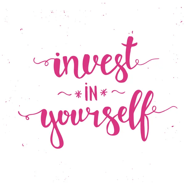 Investi in te stesso. poster . — Vettoriale Stock