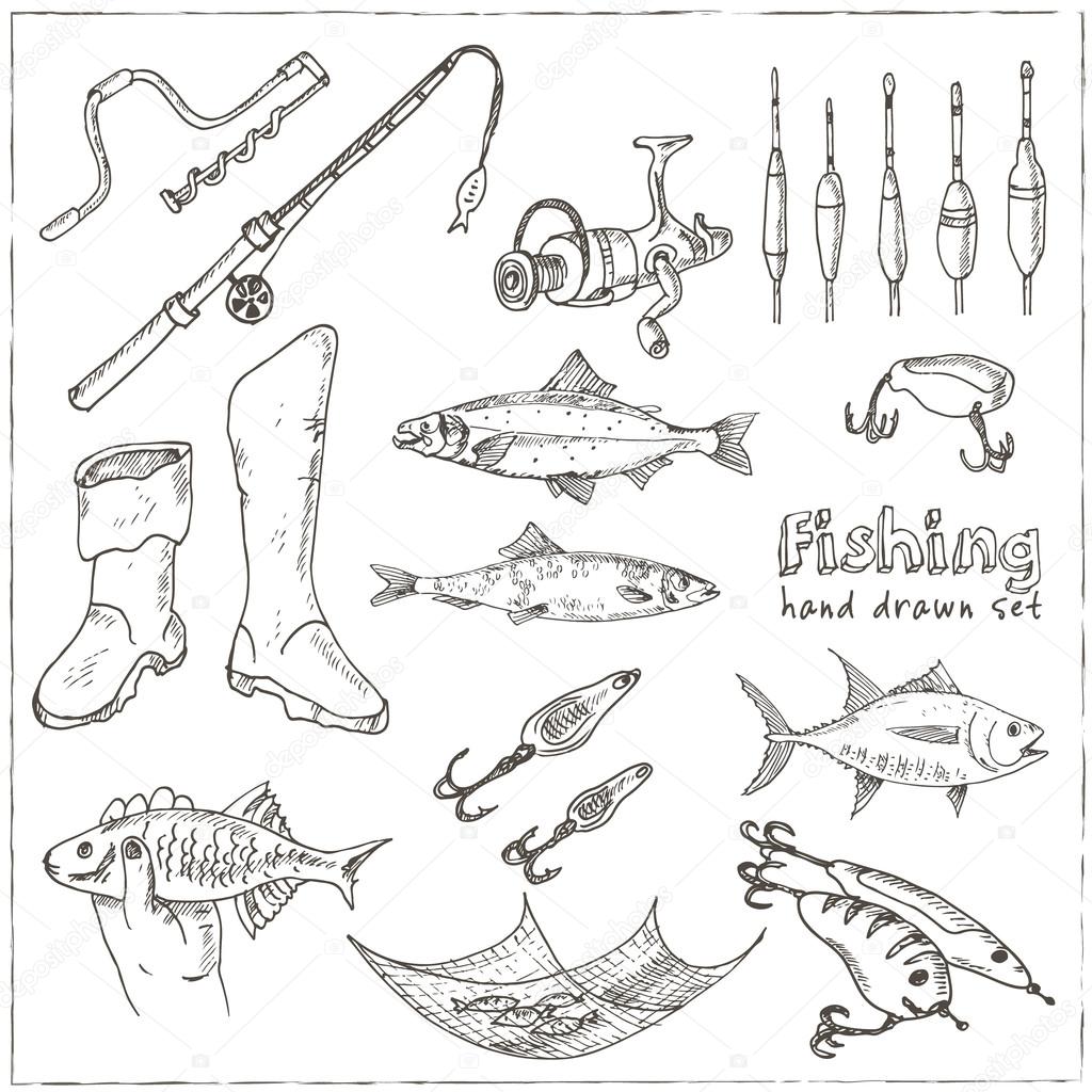 Fishing tackle tools. Stock Vector by ©Fafarumba 105735272