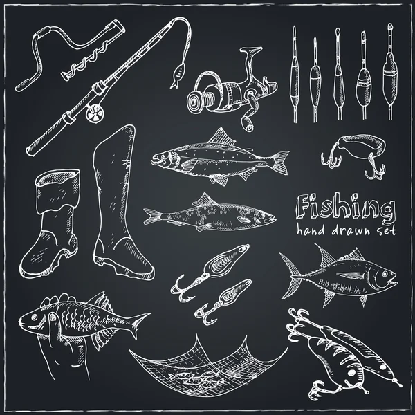 Εργαλεία ψαρέματος. — Διανυσματικό Αρχείο
