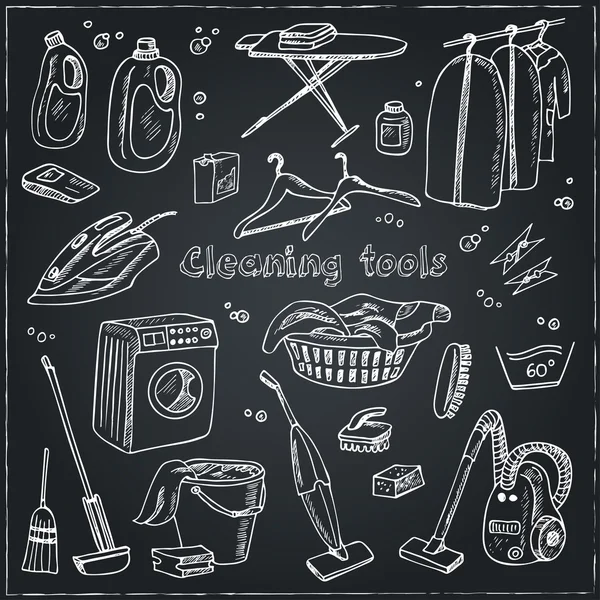 Laundry themed doodle set. — Stock Illustration Laundry themed doodle set. Royalty Free Stock Vectors