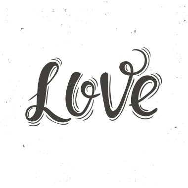 Sevgi ile şirin kart el çekilmiş  