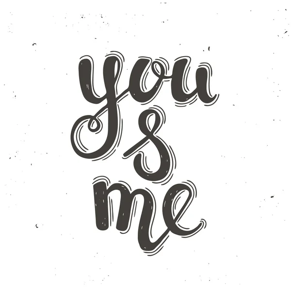 You and me. Card With Love Design. — Stock Vector