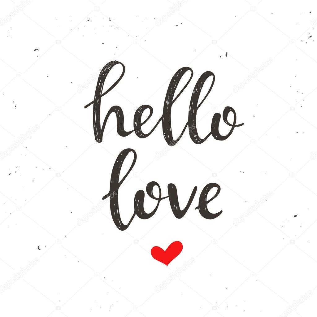 Hello love. typography poster Stock Vector by ©Fafarumba 106187640