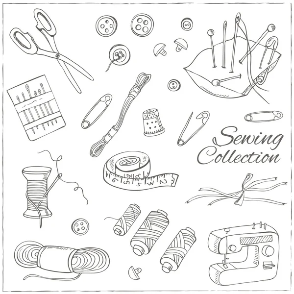 Швейні та в'язальні інструменти . — стоковий вектор