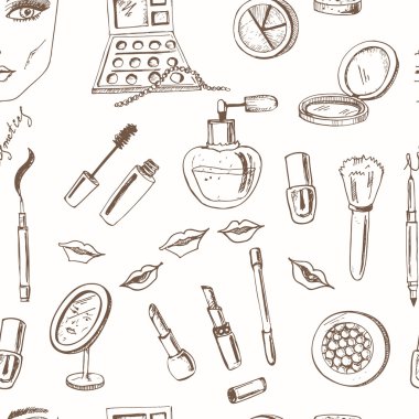Make-up Tools Seamless Pattern.