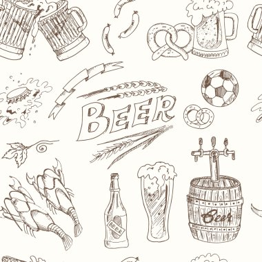 Bira sorunsuz Pattern.Vector illüstrasyon