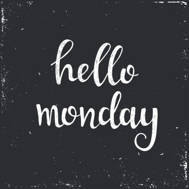 Pazartesi Merhaba. Vektör el çizilen illüstrasyon