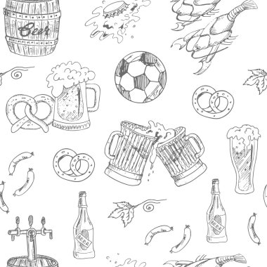 Bira sorunsuz Pattern.Vector illüstrasyon