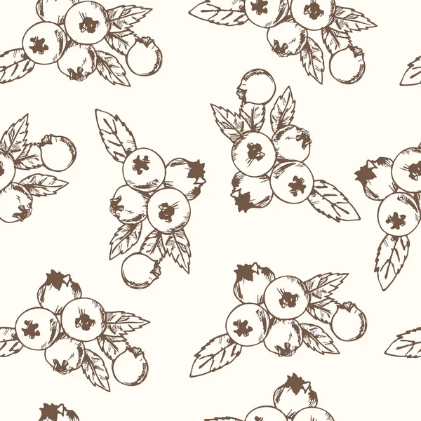 Blueberry Seamless Pattern. Collection of berries. — Wektor stockowy