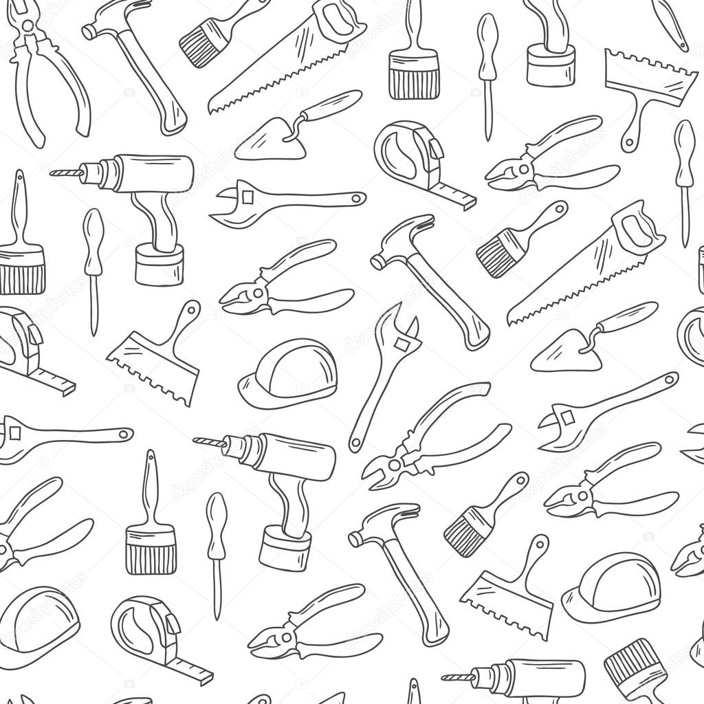 Drawing and painting tools seamless pattern hand Vector Image