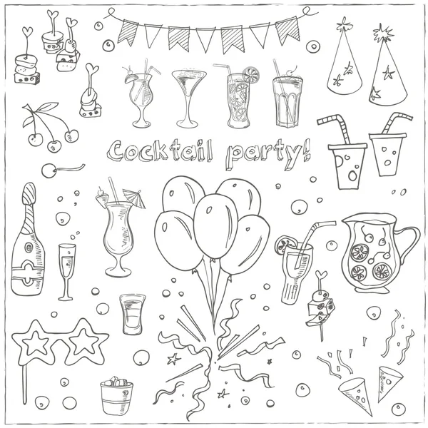 Cocktail Party. Illustrazione del vettore isolato — Vettoriale Stock