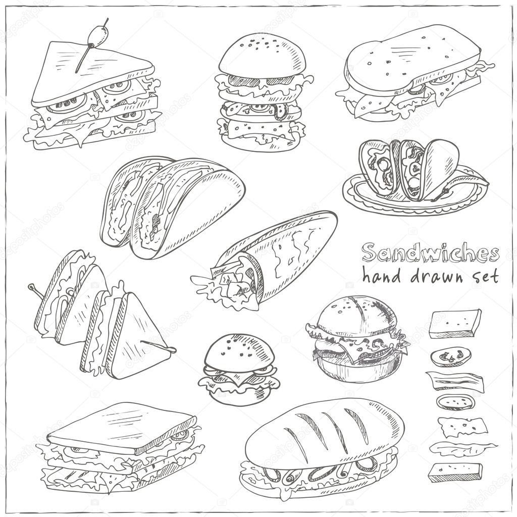 Vector Set Of Sandwiches Stock Vector C Fafarumba