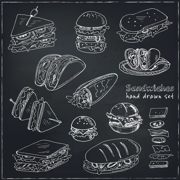 Ensemble vectoriel de sandwichs — Image vectorielle