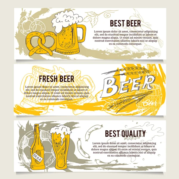 Beer banners or website header set — Stock Vector