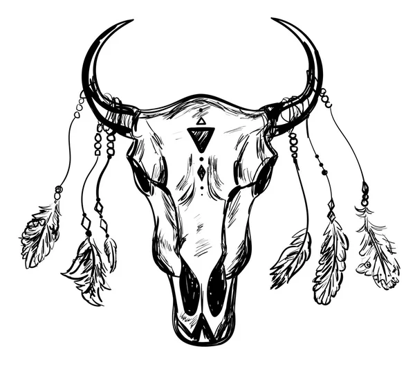 Buffalo Skull eşarplı — Stok Vektör