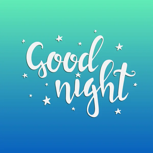Good Night. Hand drawn typography poster. — Stock Vector