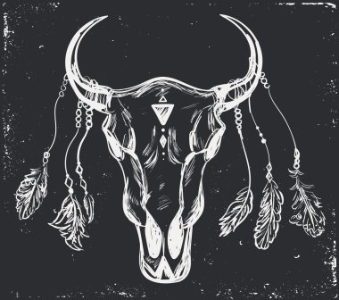 Buffalo Skull eşarplı