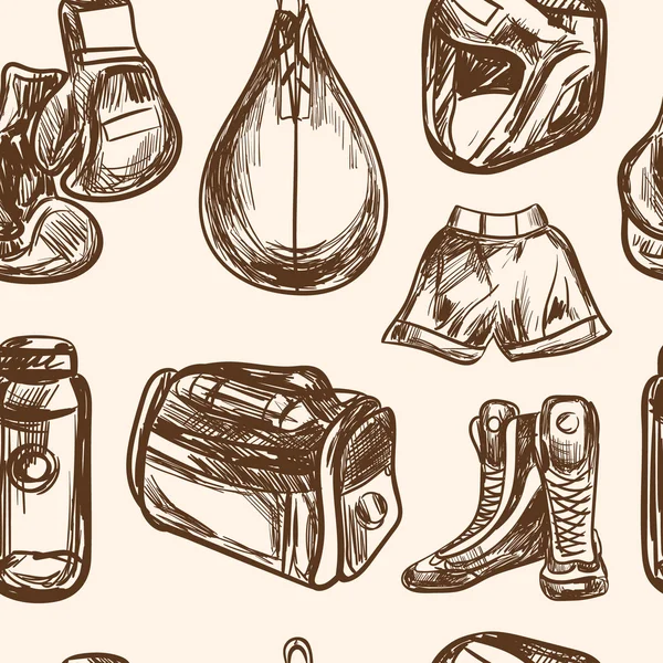 Ilustración de vectores de diseño de patrón sin costura de boxeo — Vector de stock