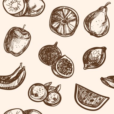 Meyve çizilmiş vektör topluluğu