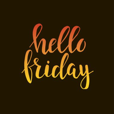 Cuma Merhaba. Kavramsal el yazısı ifade. 