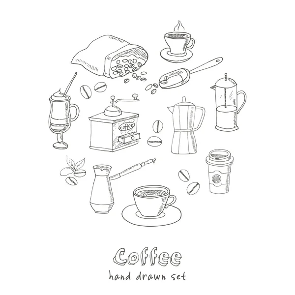 Ingredientes del juego de café — Vector de stock