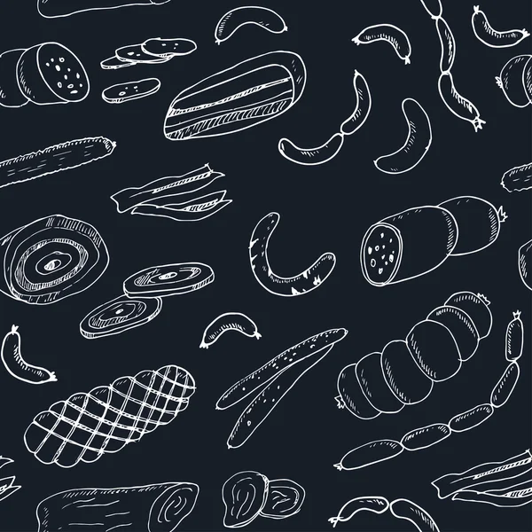 Saucisses motif sans couture. — Image vectorielle