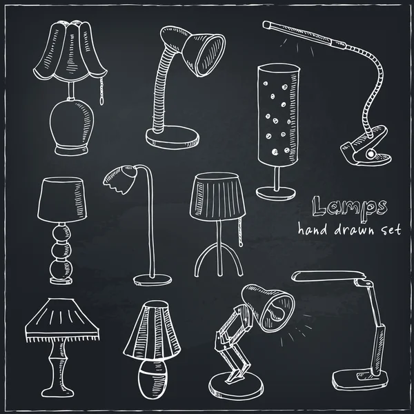 Lampes de table Doodle — Image vectorielle