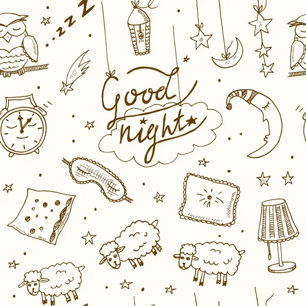 Doodle görüntüleri ile Seamless Modeli hakkında iyi geceler