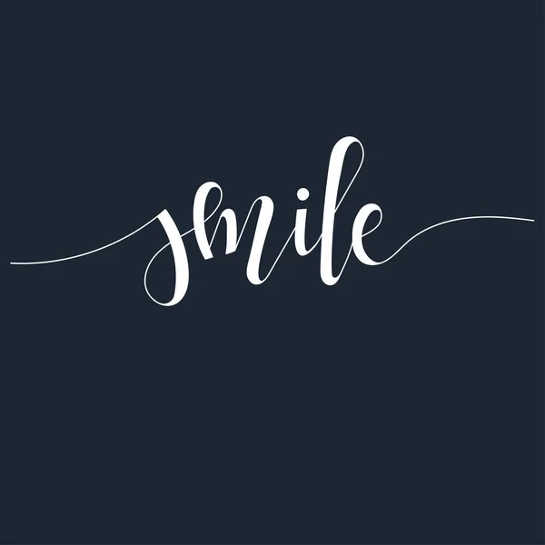 Smile Inspirierender Vektor Handgezeichnetes Typografie-Poster. Kalligrafisches T-Shirt-Design. — Stockvektor